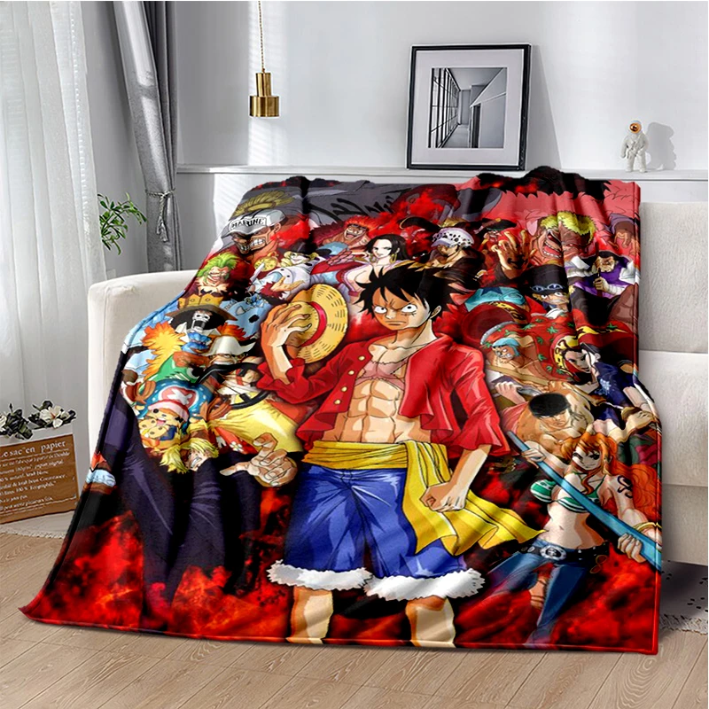 

One Piece Luffy & Crew 2026 Flannel Blanket 3D Print Soft Warm Anime Characters Throw Blanket Lightweight Cozy Bedding for Fans