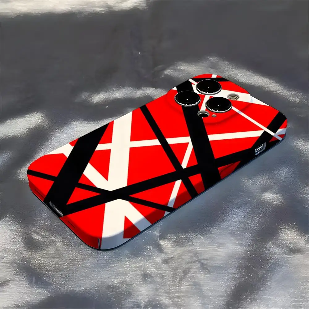 Funda de teléfono con guitarra gráfica Eddie Van Halen para Iphone 16 Pro Max 15 Pro 13 14 12 11 8 7 Plus X XR XS Max, funda todo incluido