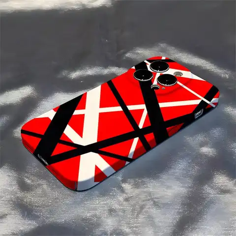 Eddie Van Halen Graphic Guitar Phone Case For Iphone 16 Pro Max 15 Pro 13 14 12 11 8 7 Plus X XR XS Max All Inclusive Cover
