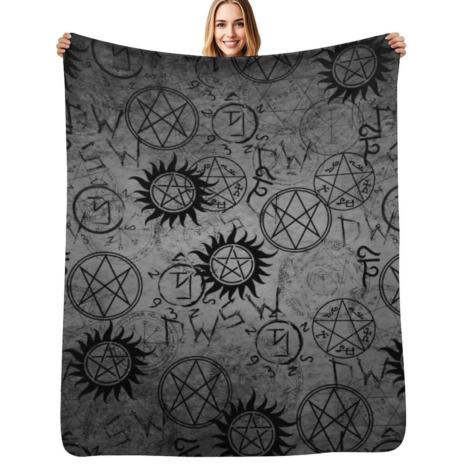 

Supernatural Grey Throw Blanket Flannels Luxury Designer Luxury Brand Blanket