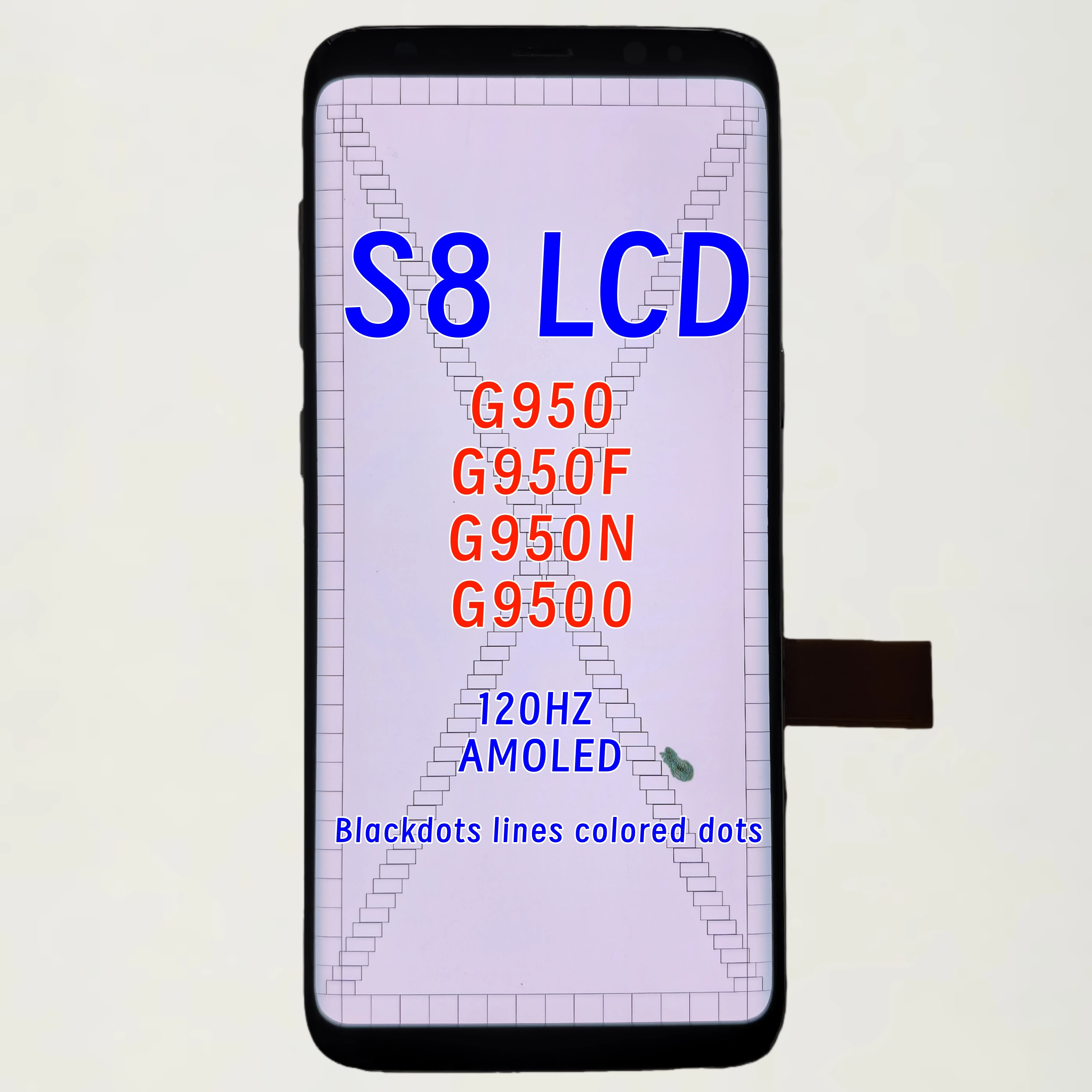 100% Work AMOLED LCD For Samsung Galaxy S8 G950 G950W G950F G950N G950U LCDTouch Screen Display Digitizer Assembly With Defect