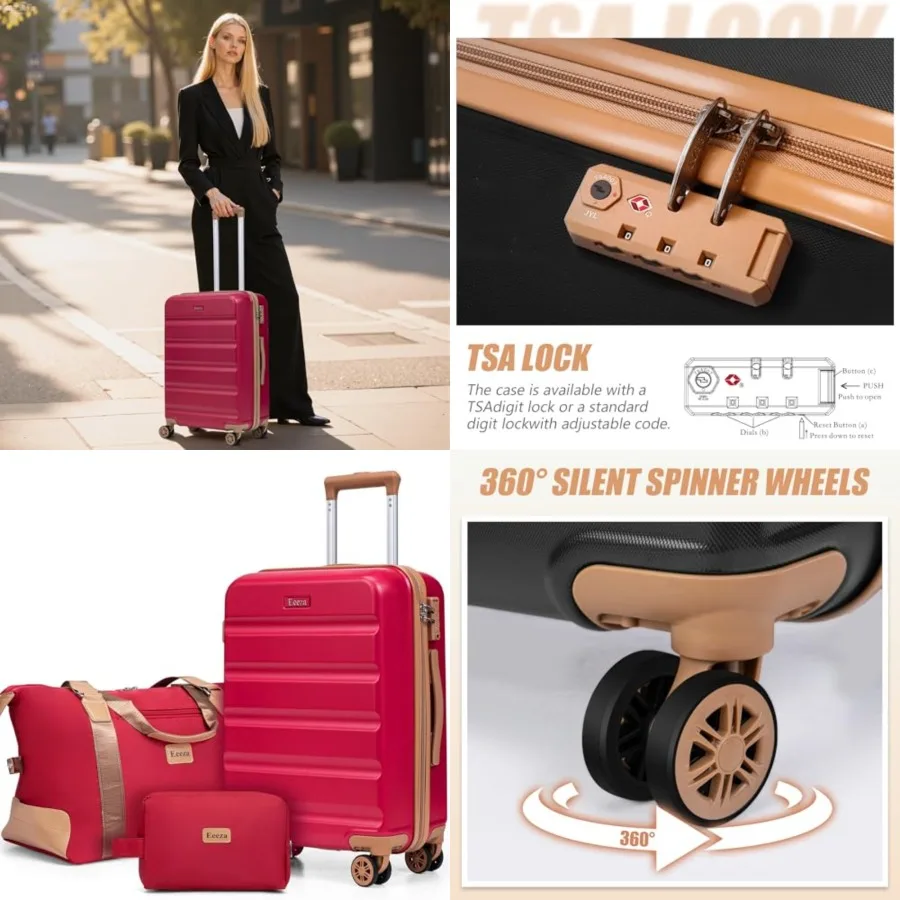 

Luggage Sets 3 Pcs, Suitcases with Wheels, Carry On Luggage Set, ABS Hard Case Luggage with TSA Lock Spinner Wheels 3 Pcs Sets,