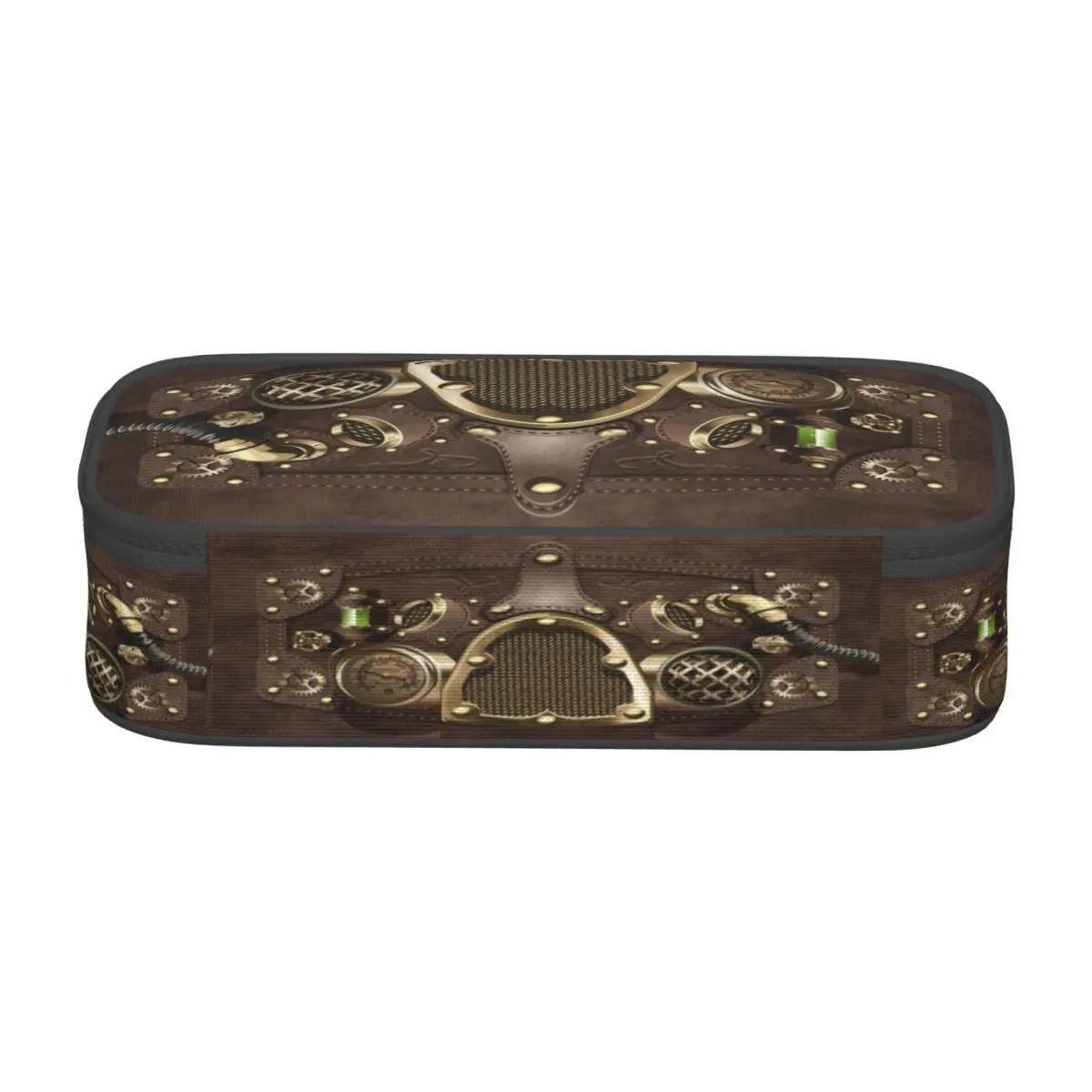 Kawaii Steampunk Leather Pencil Cases for Boys Gilrs Big Capacity Pilot Air Fighter Helmet Pencil Box Stationery image 4
