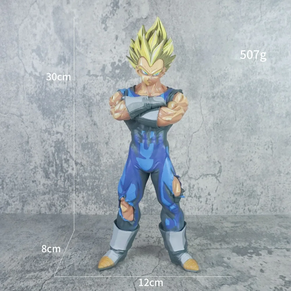 Figuras de Dragon Ball Z Majin Vegeta Anime DBZ Super Saiyan figuras de acción de juguete 30cm colección modelo regalo para niños adornos