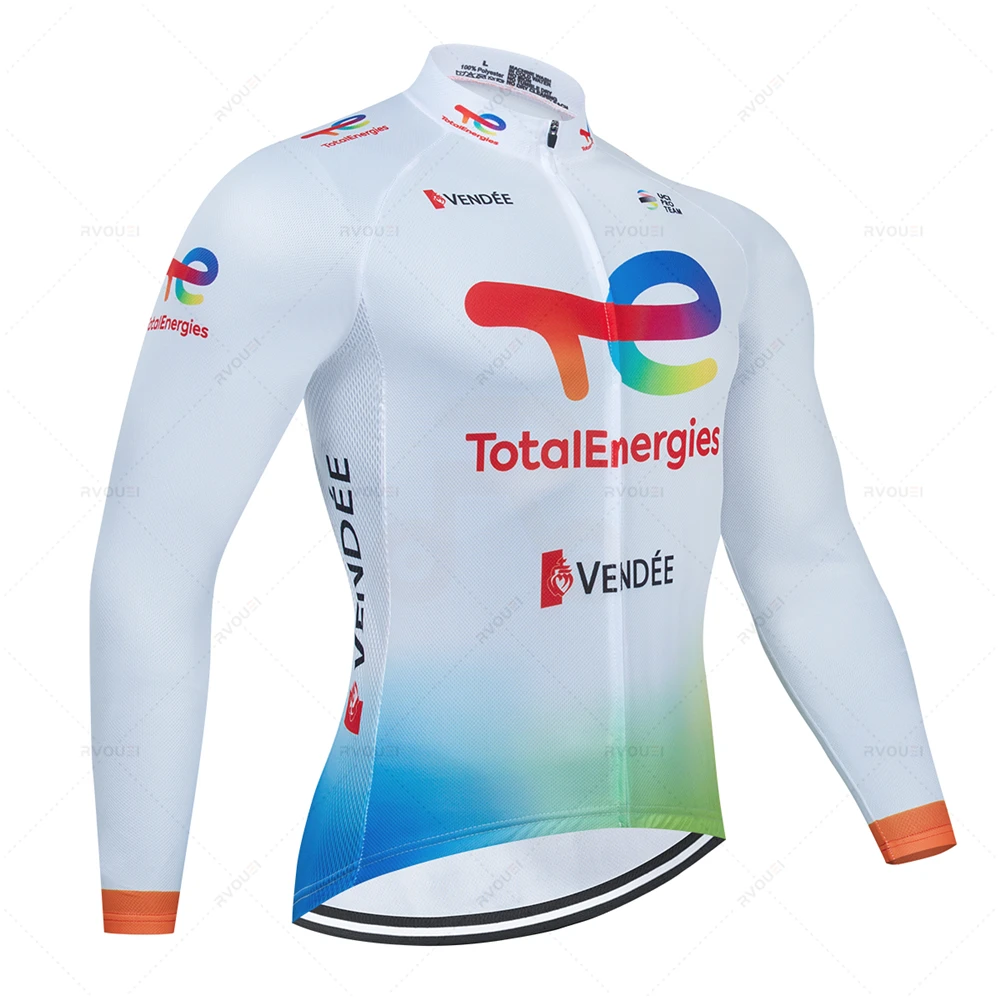 Total Energies Team Autumn Cycling Jersey Sets Breathable Long Sleeve Spring New Men\'s MTB Bicycle Clothing Suits Roupa Ciclismo