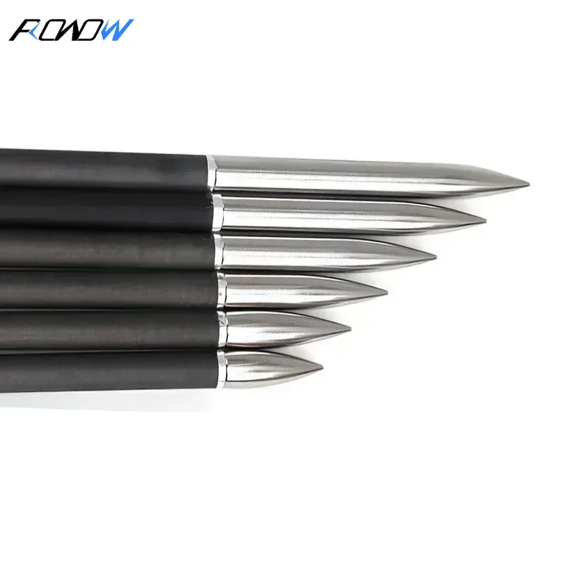 ROWOW 3/6 75/100/125/150/175/200/250/300gn Stainless Steel Arrow Point Tip Broadhead Head ID6.2mm OD7.6/7.9mm Archery