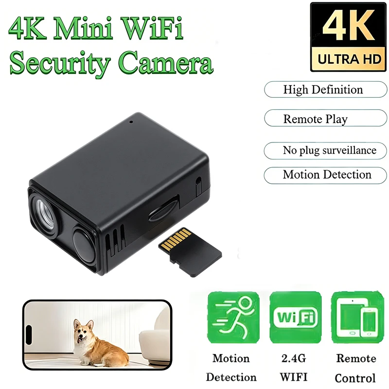 Mini Security Camera Night Vision Lightweight Detection Wireless Surveillance Camera Smart Home Monitoring Cams For Infants Pet