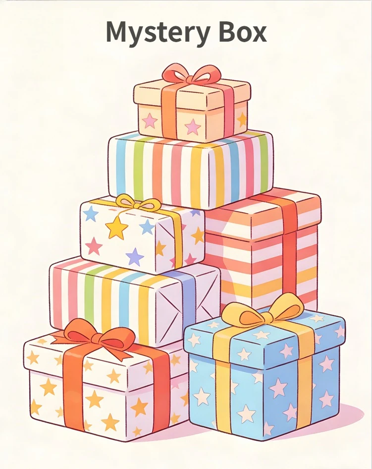 

Mysterious Surprise Box,with items randomly placed inside, offering an enjoyable experience of opening the box.