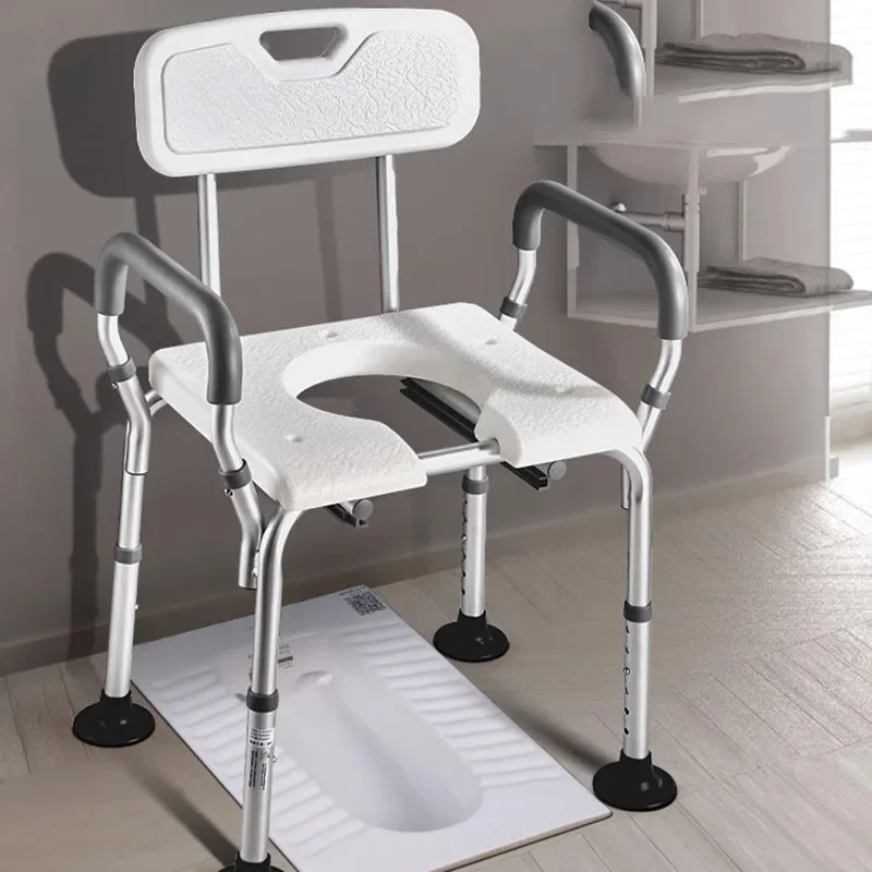 Foldable Shower Chair and Toilet Seat Riser for Elderly Pregnant Non Slip Adjustable Bath Stool Bathroom Safety and Mobility Aid