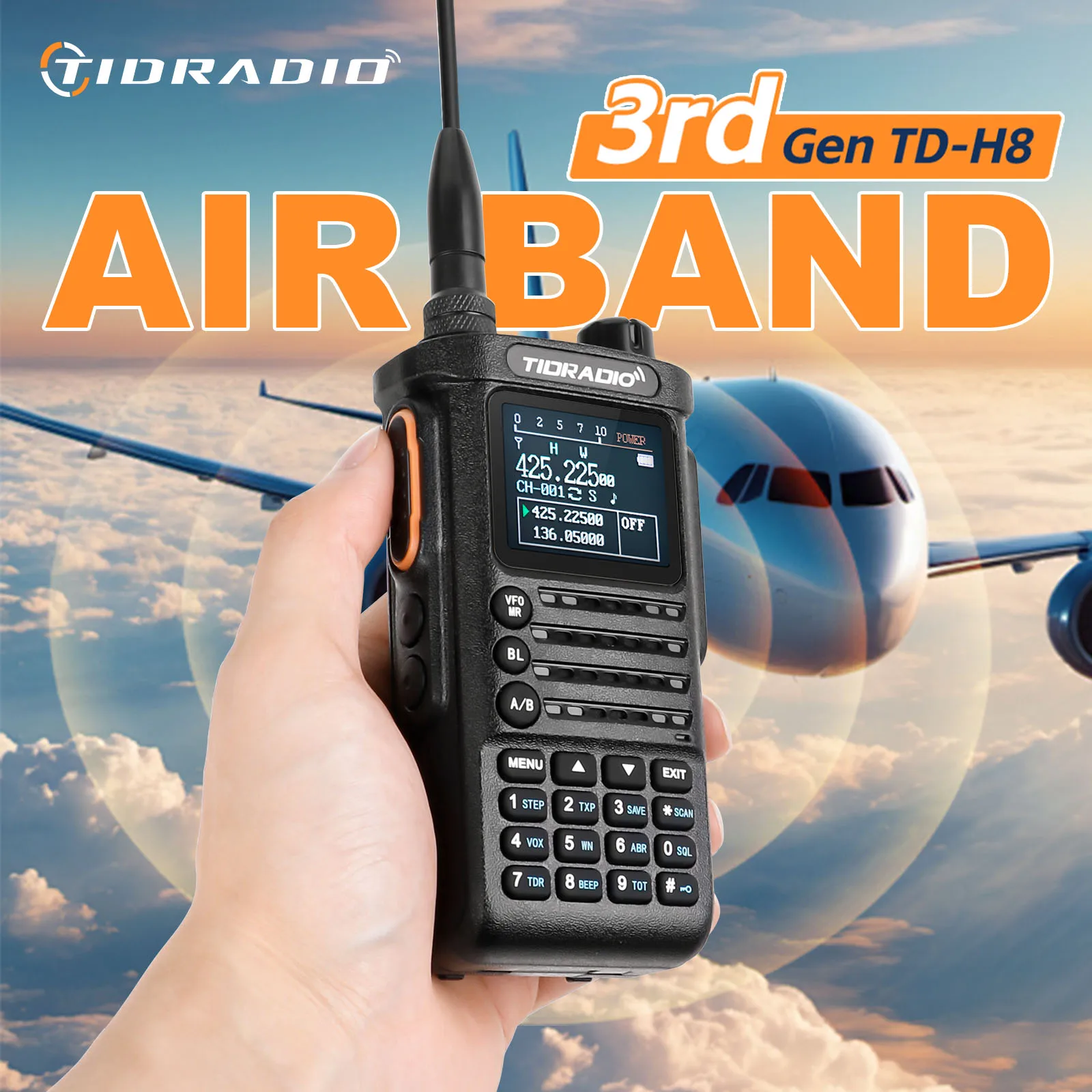 

3nd Gen TIDRADIO TD H8 10W Walkie Talkie AM Band Long Range Connection Phone APP Wireless Programming Dual Band USB-C Ham GMRS