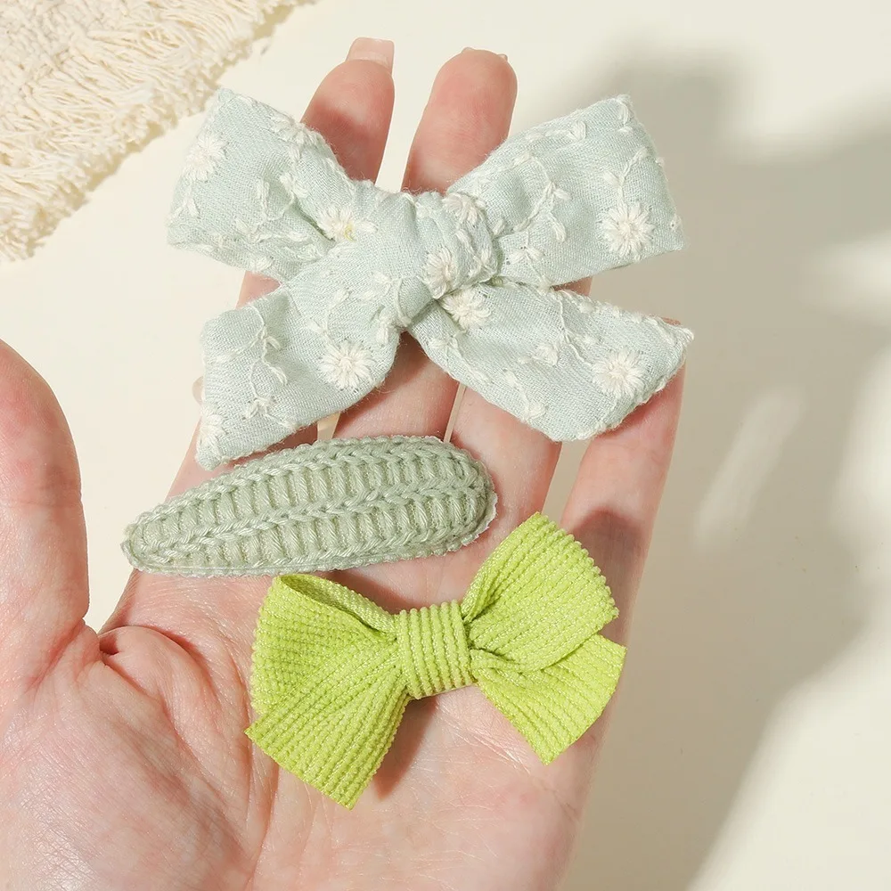 12-teiliges Set Mädchen Haarspangen mit Schleife, Niedliche Stoff-Haarklammern, Rutschfeste Haarnadeln für Kleinkinder, Kinder und Teenager, Haaraccessoires – Detail 3