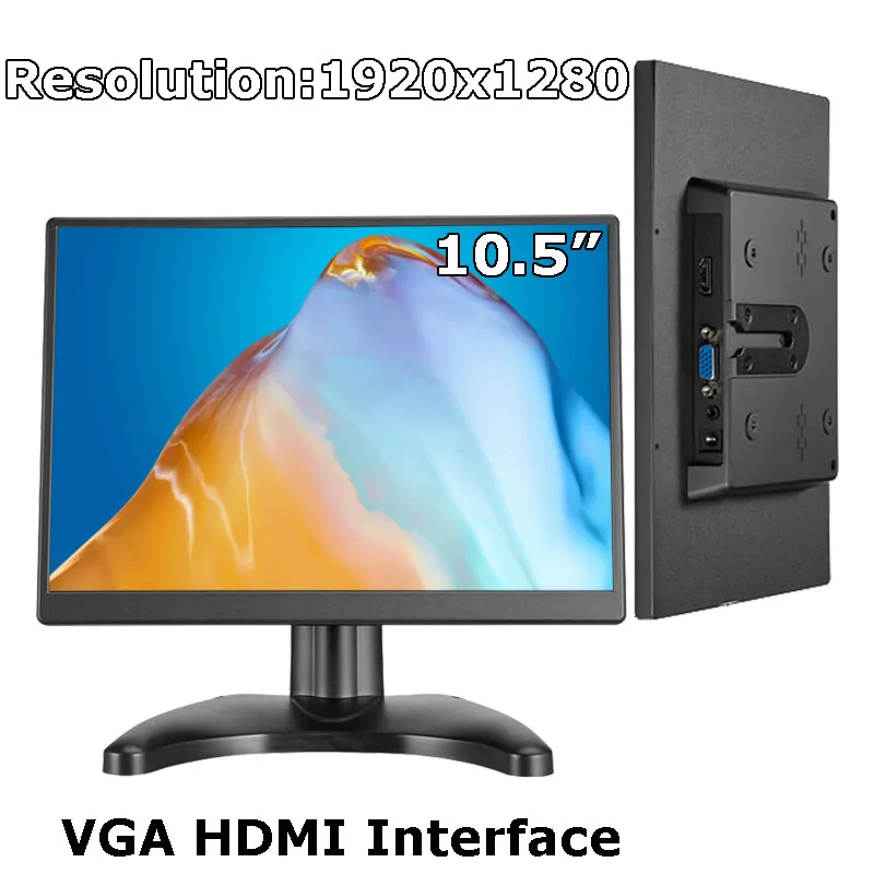 New 10.5 Inch HD 1920*1280 Widescreen Full Viewing Angel Portable Desktop Computer Lcd Screen Monitor With VGA HDMI