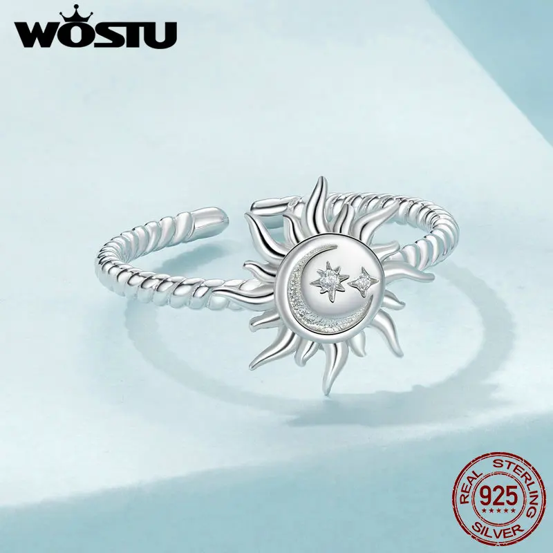 WOSTU 925 فضة بسيط القلب الجوف افتتاح معقود الدائري للنساء قابل للتعديل على شكل قلب Nuckle خواتم بساطتها #5