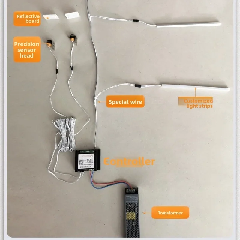 Long step light aisle led intelligent sensor light corridor wiring-free ladder step chasing  cob line
