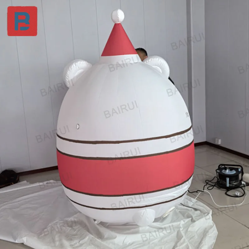 دب عيد الميلاد القابل للنفخ، نموذج هواء عيد الميلاد، مع منفاخ، ديكور مربع لمركز التسوق في الهواء الطلق