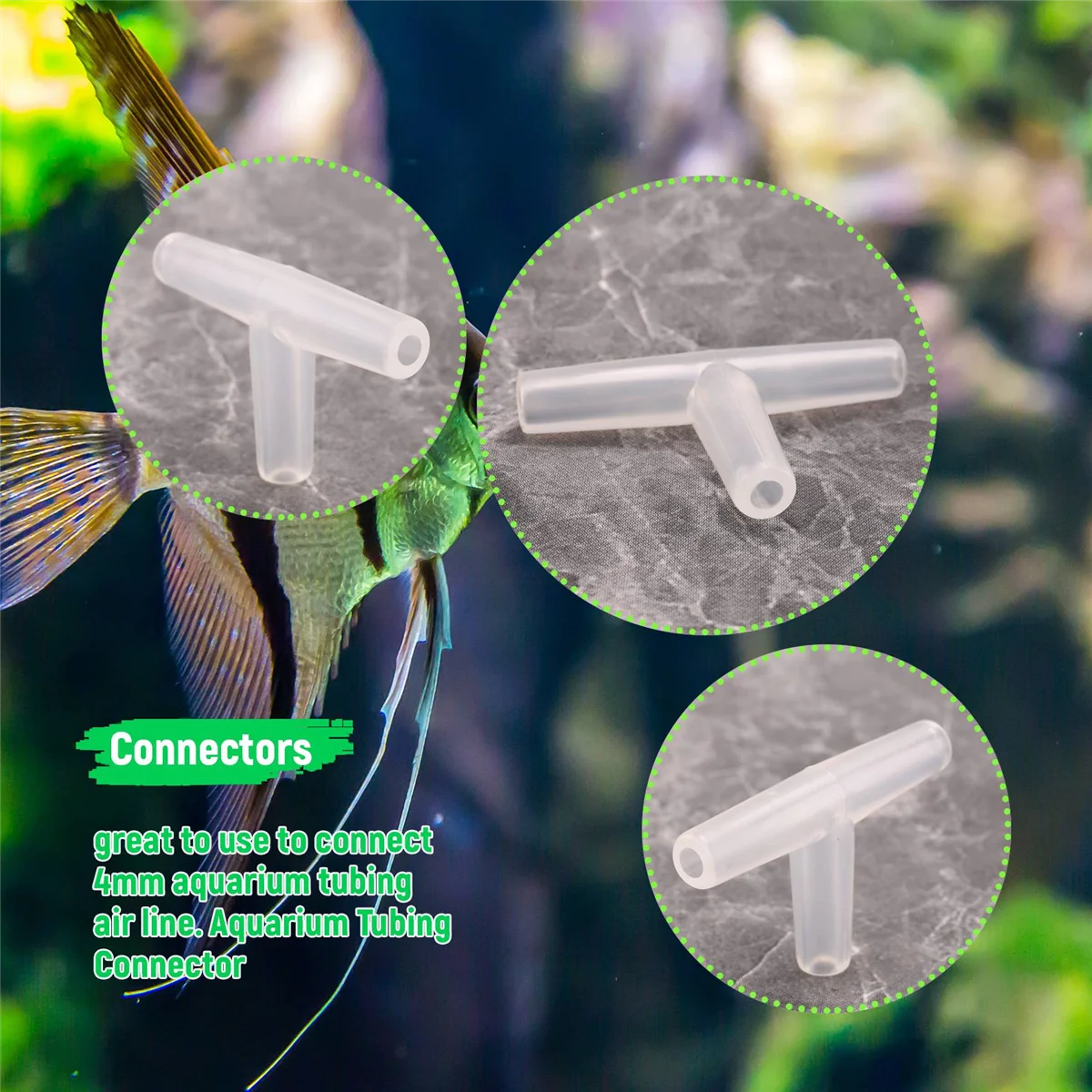 Conectores de válvula de aire de 3 vías para acuario en forma de T de plástico A88M, 10 Uds., color blanco