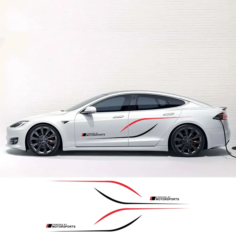 Auto Body Decoration Decals Car Door Side Vinyl Stickers Graphical Motorsport Decal Accessories For Tesla Model 3 S X P100D