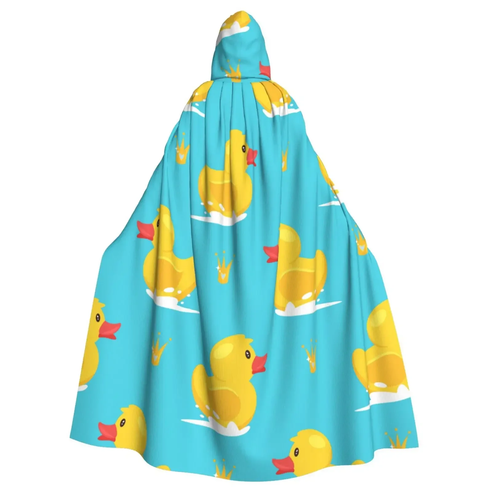 Hooded Unisex with Hood Cartoon Yellow Rubber Duck And Golden Crown Vampire Witch Cape Cosplay Costume