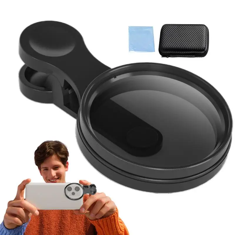 

52MM CPL Filter Circular Camera Black Accessories Universal With Clip Portable Professional Phone Polarizer Wide Angle Lens