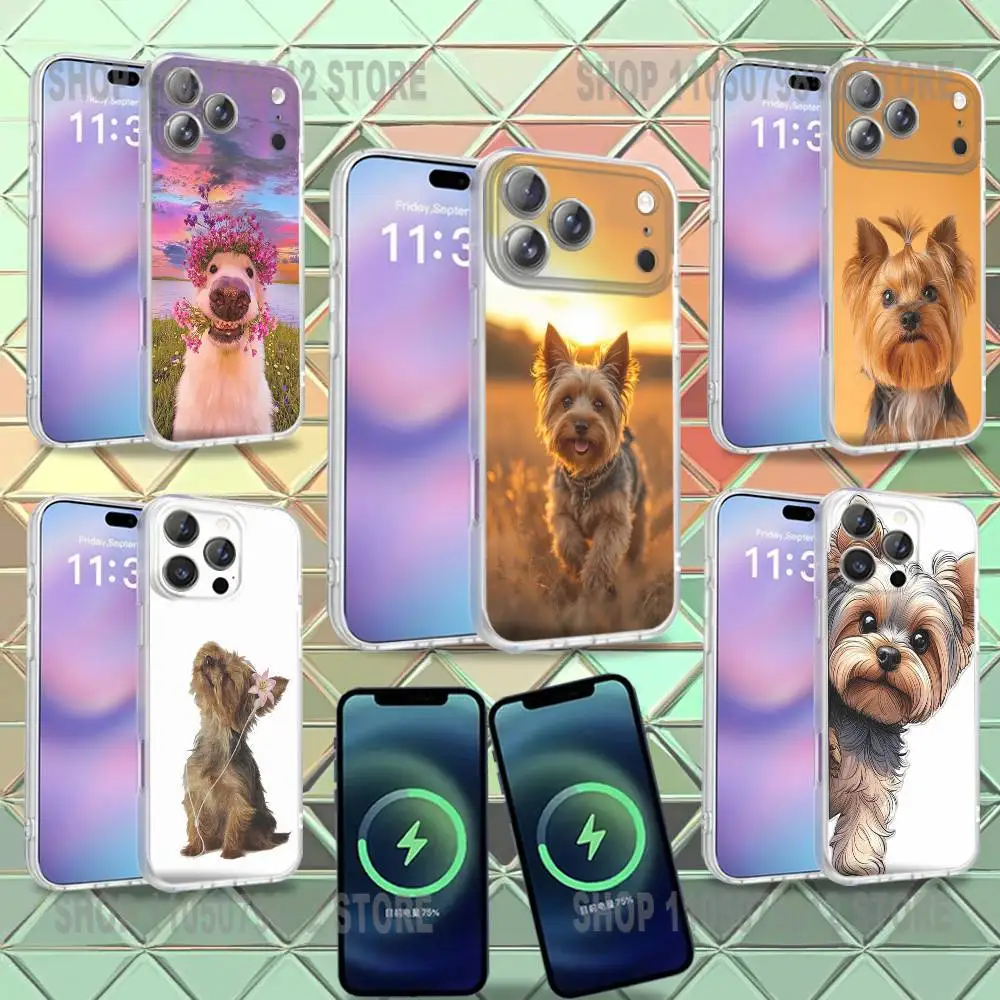 

INS Yorkshire Terrier Dog For iPhone 17,12,11,14,13,15,16,Plus,Air,Pro,Max,E,Mini for Magsafe Magnetic Frosted Phone Case
