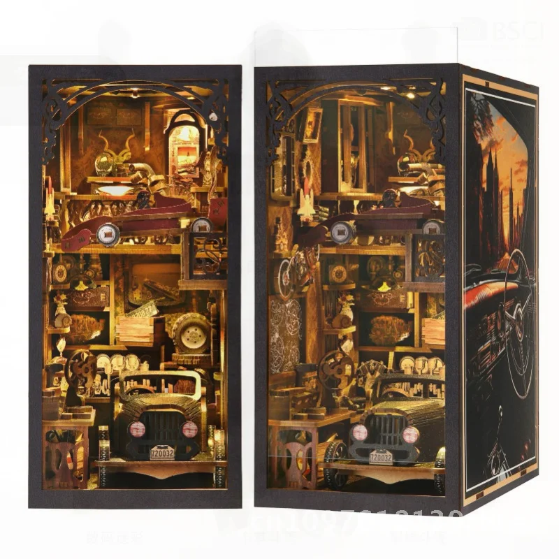 لتقوم بها بنفسك المقصورة كتاب حامل سيارة صغيرة أطقم منمذجة اليدوية تجميعها اللبنات لعبة هدية للأعمار 14 + منزل نموذج خشبي #2