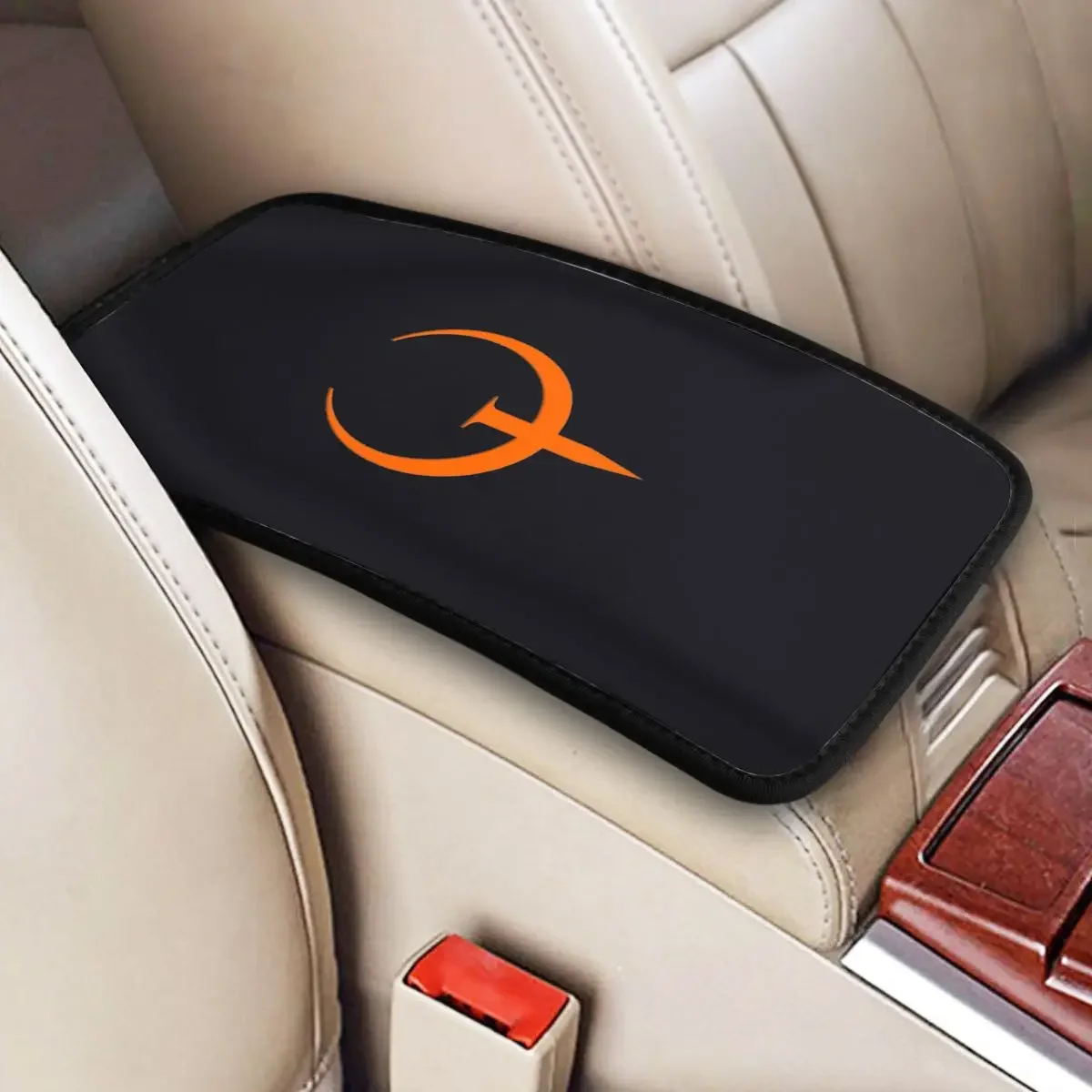 Car Armrest Cover Mat Leather Quake Shooting Game Center Console Cover Pad Auto Interior