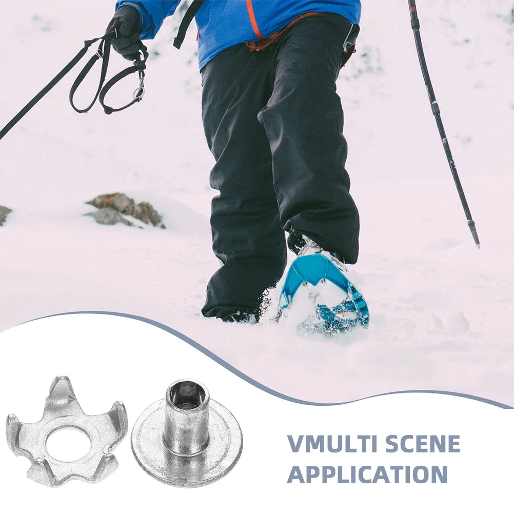 100 szt. Nakładki na buty antypoślizgowe z 5 zębami, zapewniające trakcję na lodzie, do chodzenia zimą, wspinaczki na świeżym powietrzu, pieszych wędrówek, antypoślizgowe nakładki na buty do wspinaczki górskiej.