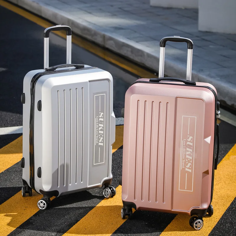 Trolley Luggage Bag Student Zipper Rolling Luggage Case Combination Lock Travel Suitcase on Wheels Large Size Luggage