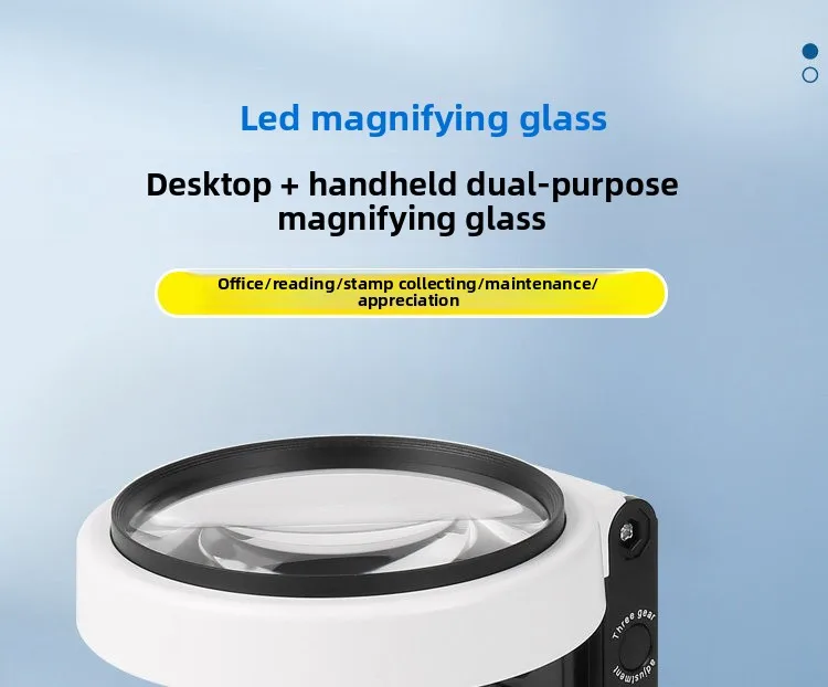 USB Rechargeable 30X 40X LED Magnifying Glass with Dual-Color Light Foldable Stand for Reading Jewelry Soldering Repair