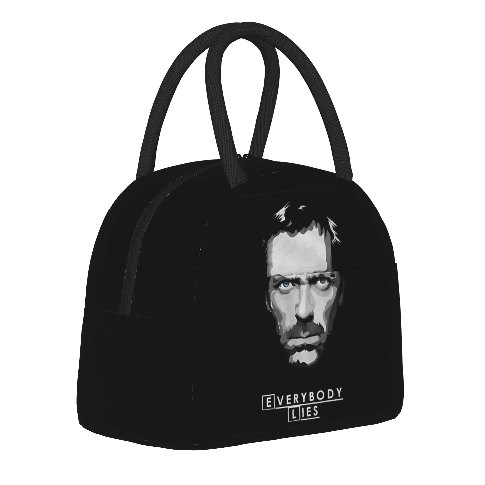 House MD Everybody Lies Insulated Lunch Bag Cooler Bag Reusable,Lunch Container  High Capacity Tote Lunch Box Girl Boy