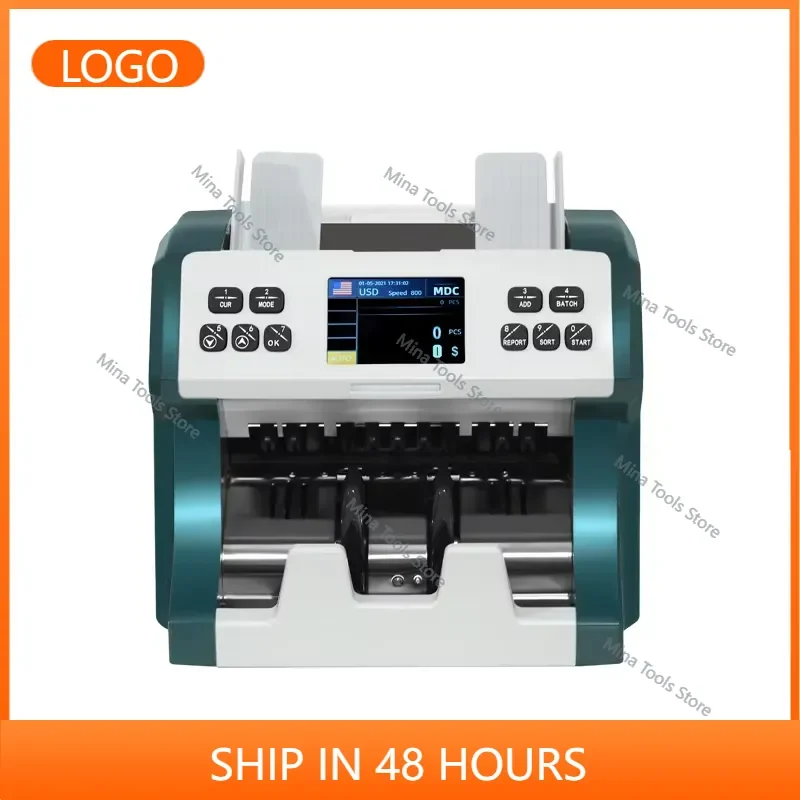 Feelteck Popular High-Accuracy Banknote Detector Bill Counter UV/MG/IR Detection Supports USD/EURO 1200 Pcs/Min 110-240V