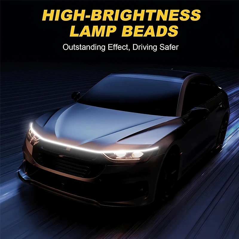 

Car led lights RXZ Daytime Running Light Car Hood Decorative Lights DRL Auto ambient light 12V LED bar for bmw f10 e90 golf 6 7