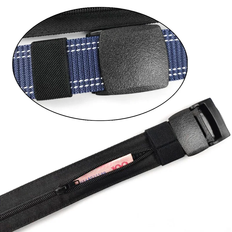 Multifunction Hidden Cash Waist Belts Nylon Tactical Belt 120cm Men Women Travel Anti Theft Strap Belts Wallet Plastic Buckle