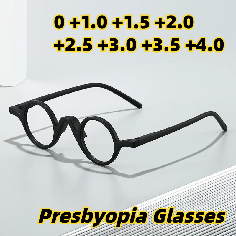 

New Vintage Round-Frame Anti-Blue Light Presbyopia Glasses for Women Ultra-Lightweight High-Definition Reading Eyewear