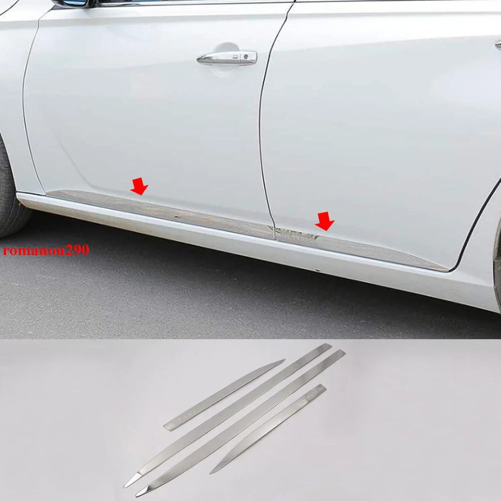 4x For Nissan Altima 2019-22 Stainless Chrome Side Door Body Molding Cover Trim