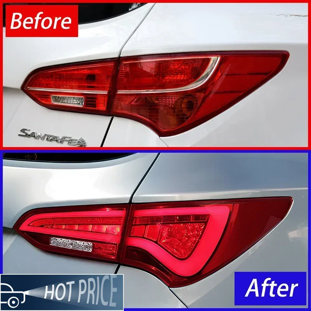 For Hyundai Santafe ix45 2013-2016 Auto Rear Back Lamps Upgrade Flashing Signal Light Accessories LED Car Taillights Assembly
