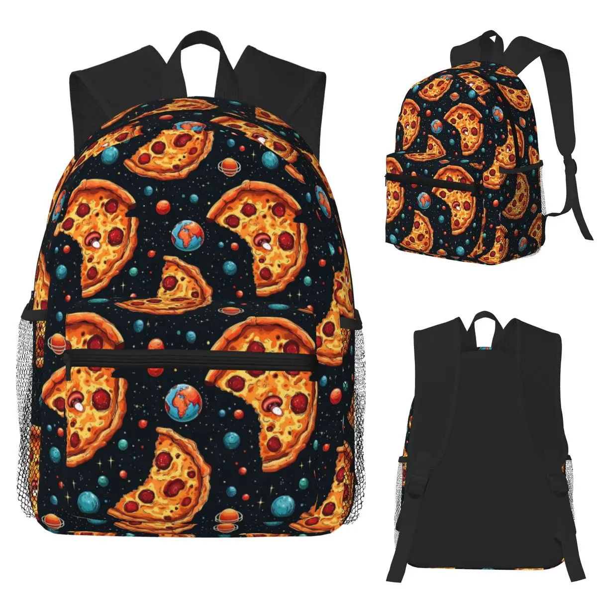 

Пицца в космосе, космический дизайн Foodie, химерная работа для любителей пиццы, студенческий рюкзак, школьная сумка, походный дорожный рюкзак, сумка для книг