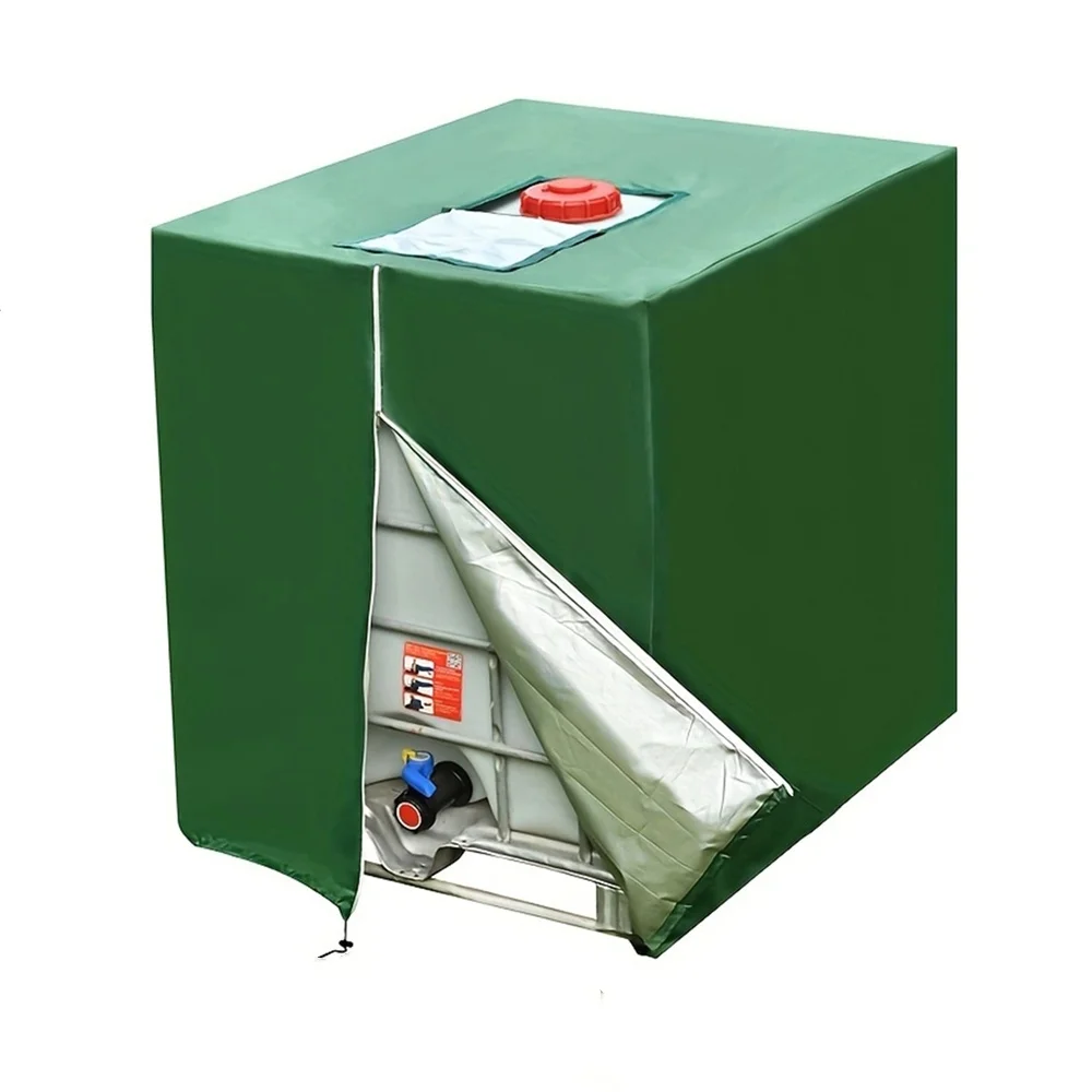 1000L خزان المياه غطاء أخضر مقاوم للماء IBC حمل غطاء 1000L IBC خزان الحاويات الأشعة فوق البنفسجية فيلم الغطاء الواقي الغبار مادة سميكة