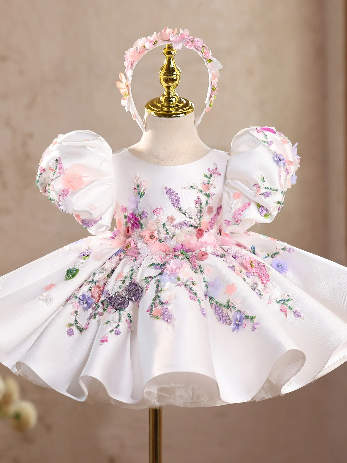 

Custom Flower Girl Dress Wedding Gown Birthday Party Pageant Princess Dress Kids Floral Embroidery Dressفساتين بنات