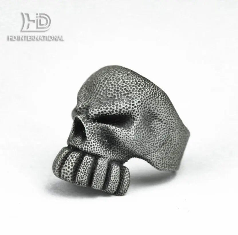 925 silver giant spirit skull ring Buck teeth skull ring without jaw skull ring ugly skull ring 925 silver brass handmade jewelr