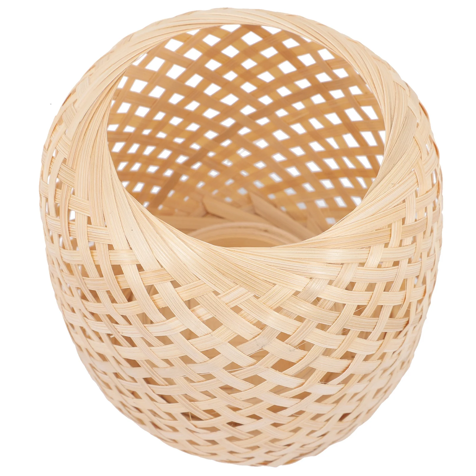 

Bamboo Lantern Hand Woven Lamp Shade Lightweight Stable Structure Eye Protection for Hanging Floor Desk Lamps Bamboo Lampshade