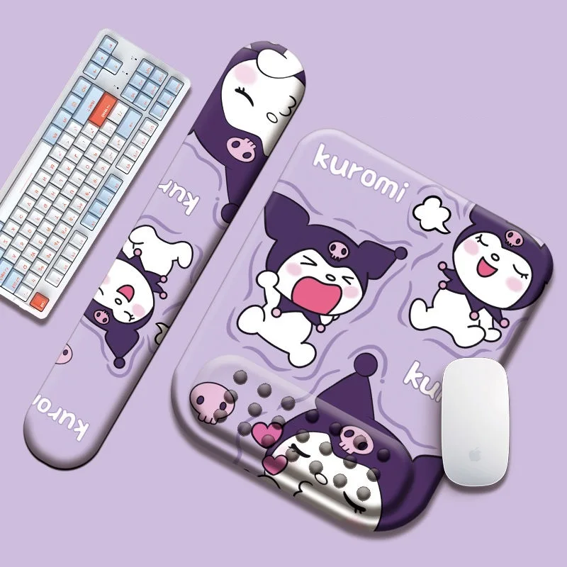 Sanrios Cute Kuromi Wrist Guards Mouse Hand Rest Cartoon Girls Study Office Silicone Soft Small Non Slip Computer Wrist Pillow
