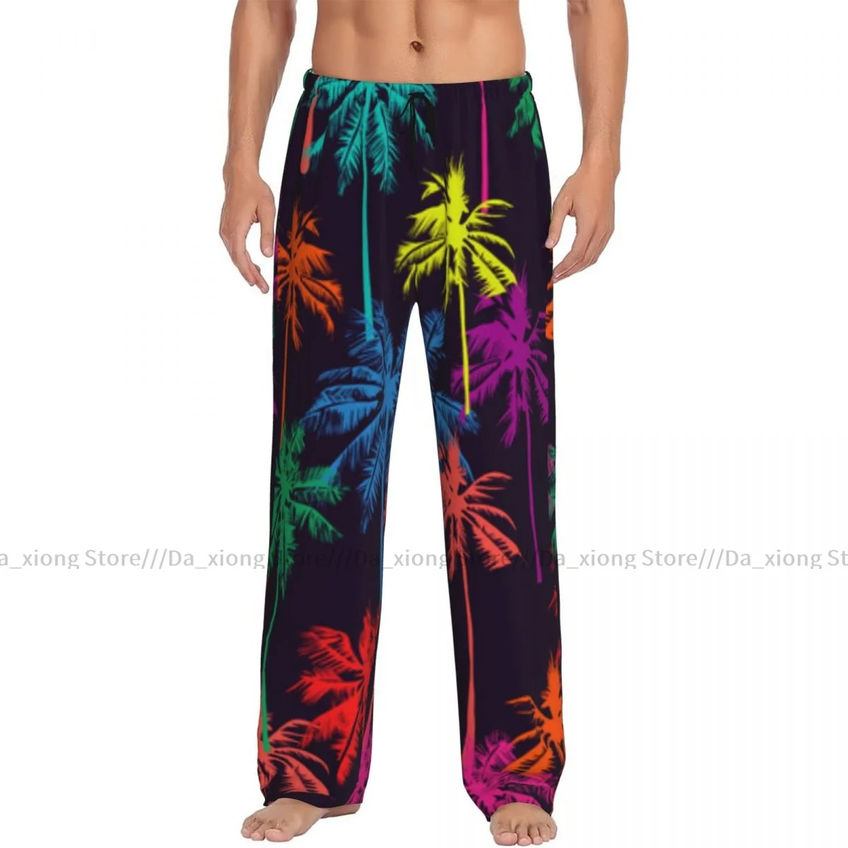 Men's Casual Pajama Sleeping Pants Tropical Palm Trees Lounge Loose Trousers Comfortable Nightwear