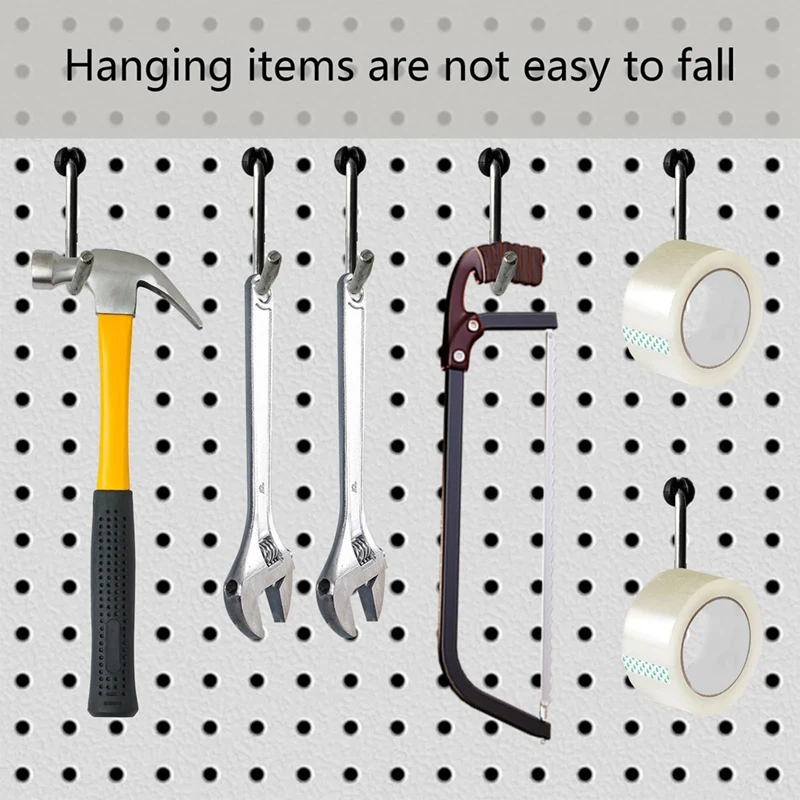페그 보드 후크 잠금 장치, 120PC 페그 보드 잠금 장치, 1/8 인치 페그 보드 후크 떨어짐 방지