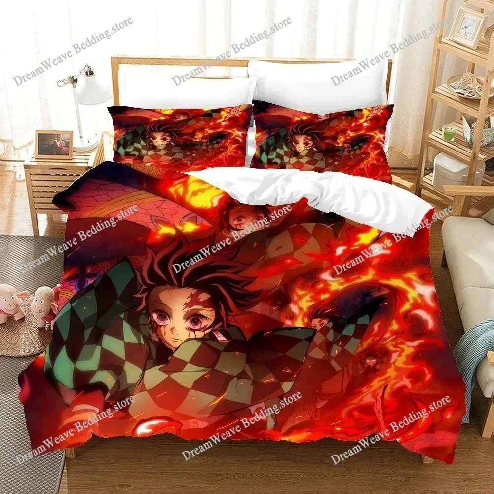 

Ghost Killing Blade Bedding Set Single Twin Full Queen King Size Bed Set Aldult Kid Bedroom Duvetcover Sets bed sheet set 2025