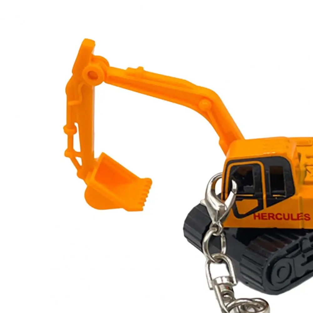 Mini Truck Keychain Forklift Tractor Excavator Roller Alloy Model with Buckle Engineering Car Model Toy Key Ring Party