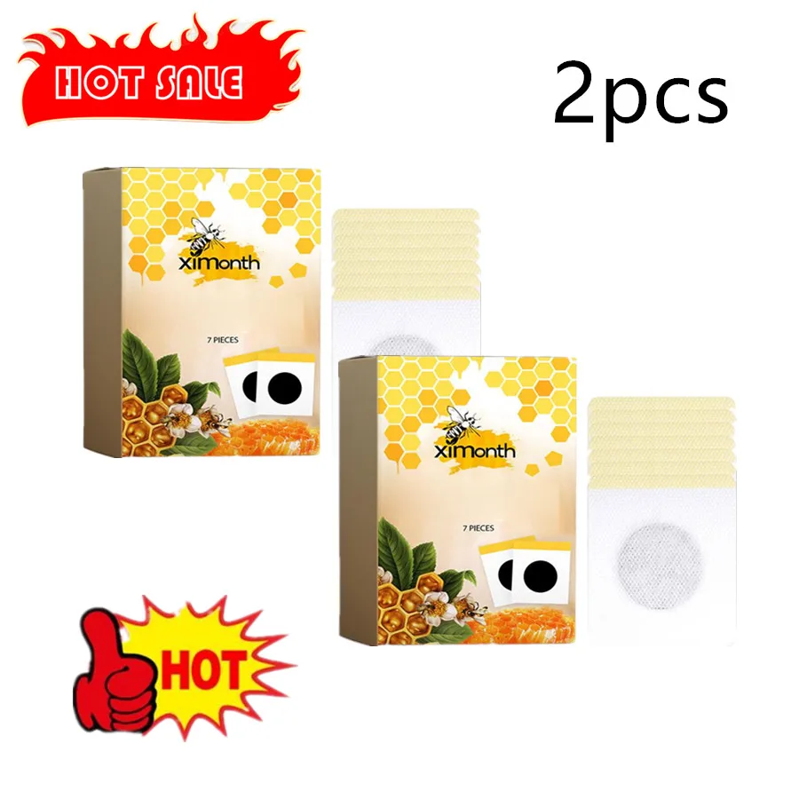 2PCS Bee Patch, Belly Patch, Bee Lymphatic Drainage Women Body Slimming Patches, Navel Sticker, Sweatproof 7Pcs