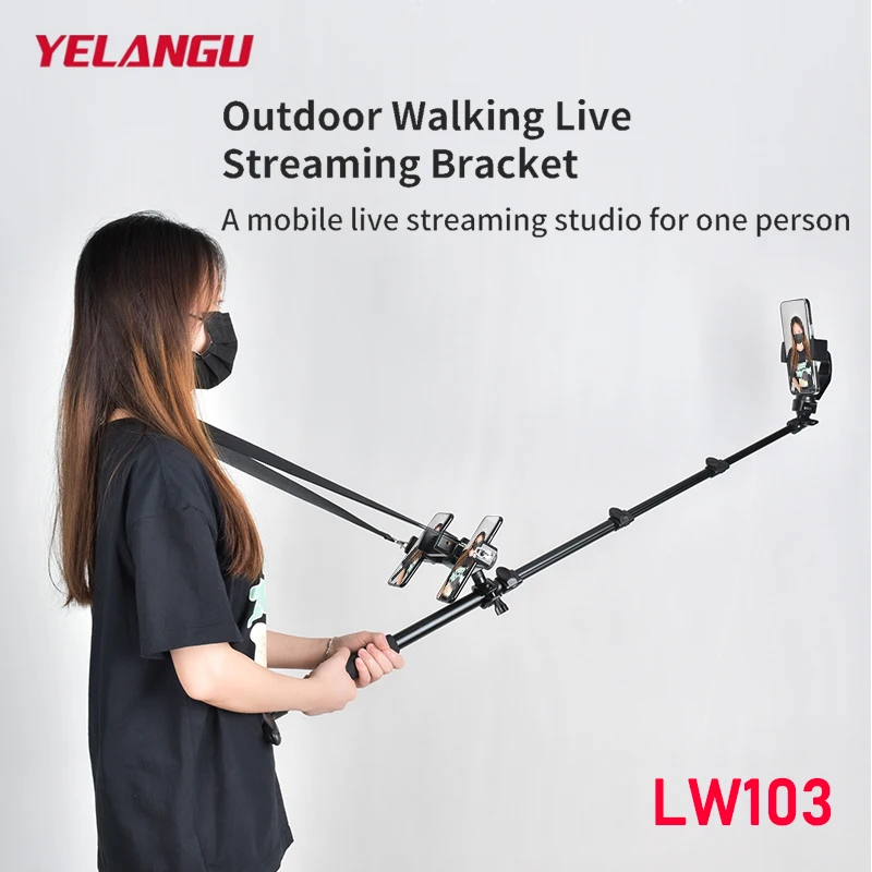 

YELANGU LW103 Phone Lazy Bracket Live Streaming Bracket Video Rig Holder Stabilizer Handheld Selfie for Vlog TikTok Shooting