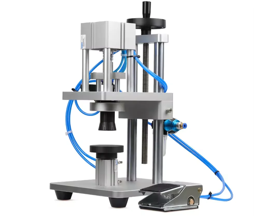 

Semi-Automatic Perfume Bottle Capping Machine Mouth Spray Pump Crimping Machine For Food Paper Packaging Wood Material Options