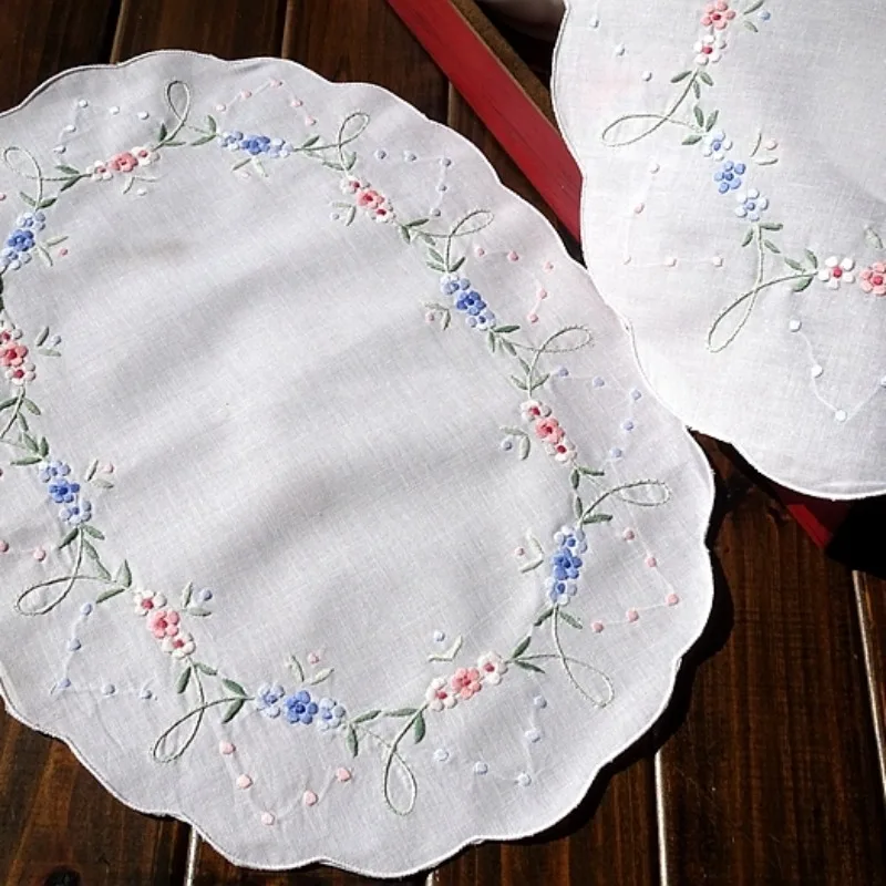 البريطانية الطازجة الأميرة نمط الرجعية القطن الخالص اليد المطرزة تحديد الموقع مسند الذراع منشفة 29X40 سنتيمتر 32x48 سنتيمتر منديل